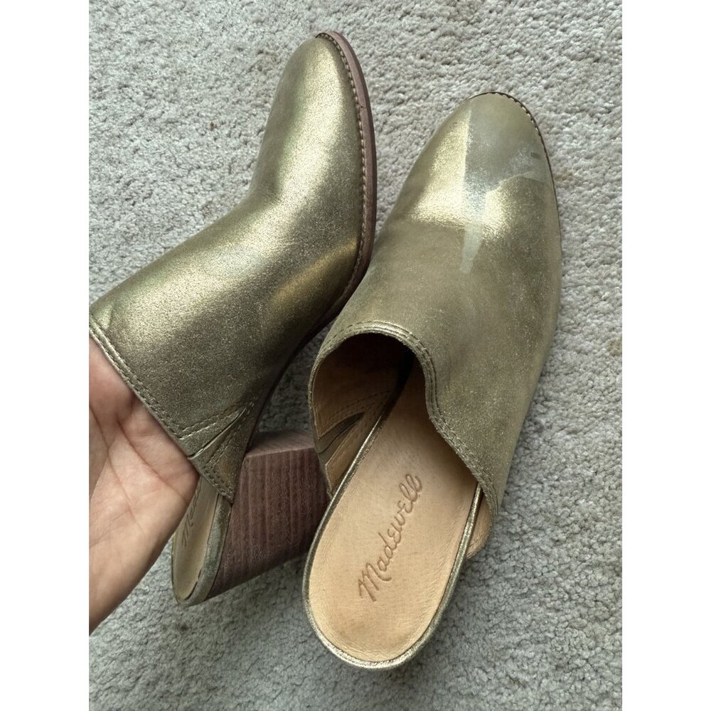 Madewell Women's The Harper Mule in Metallic Olive Bronze Size 9.5 Flawed - Picture 5 of 7